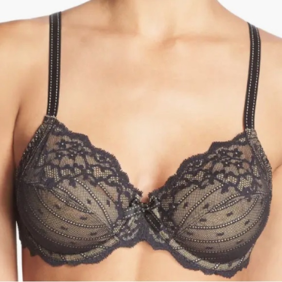 Chantelle Lingerie Rive Gauche Full Coverage Underwire Black Bra size 34D - Picture 1 of 14